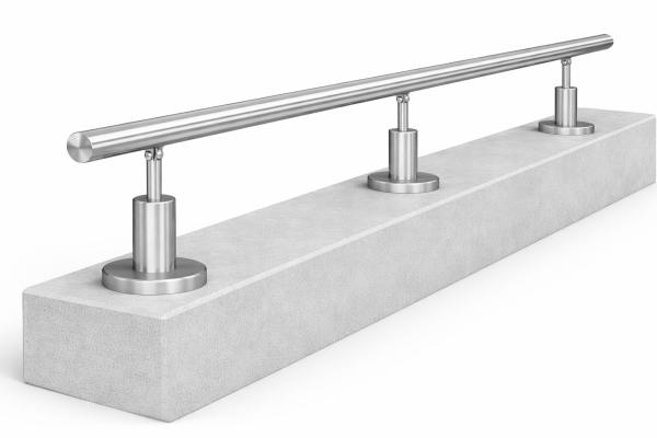 Edelstahl V2A Pfosten H150 mm Brüstungserhöhung Geländer Erhöhung Mauer Brüstung Reling